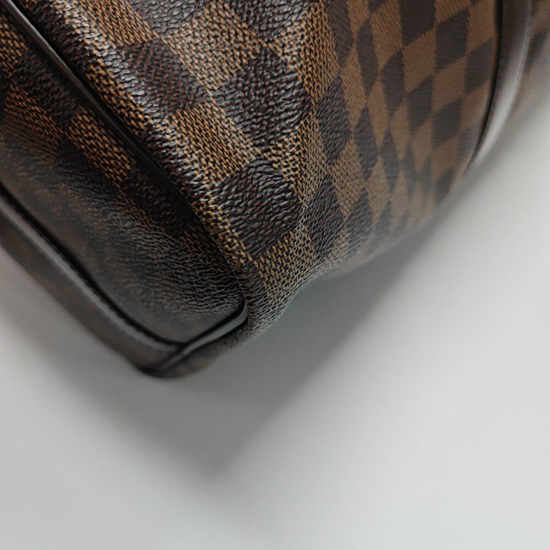 KEEPALL 45 Damier Ebene Coated Canvas Brown