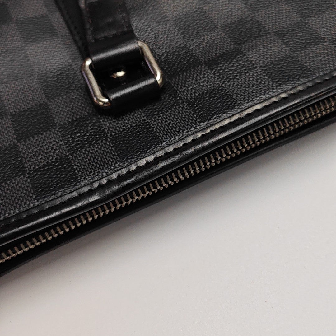 TADAO MM Damier Graphite Coated Canvas Gray