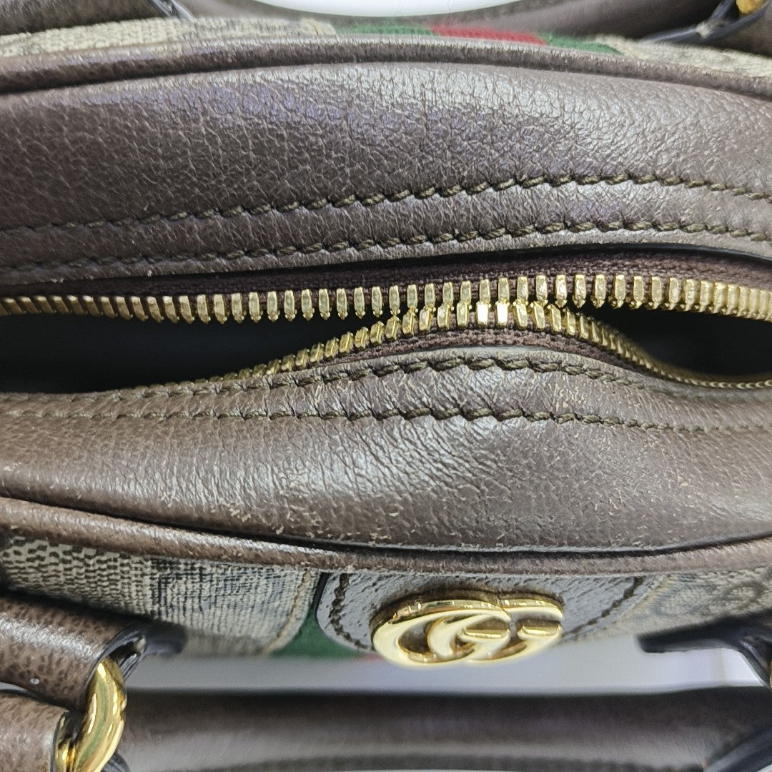 Ophidia Mini Monogram Coated Canvas Beige