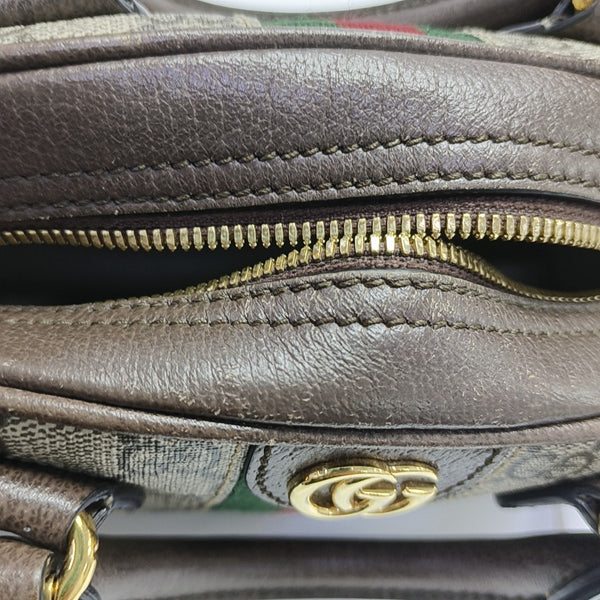 Ophidia Mini Monogram Coated Canvas Beige