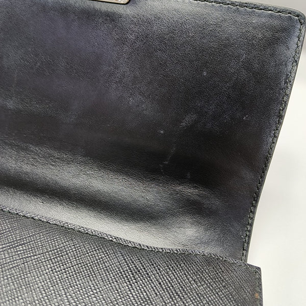 Saffiano Calfskin Crossbody Bag Black