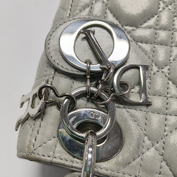 Lady Dior Mini Cannage Lambskin Gray