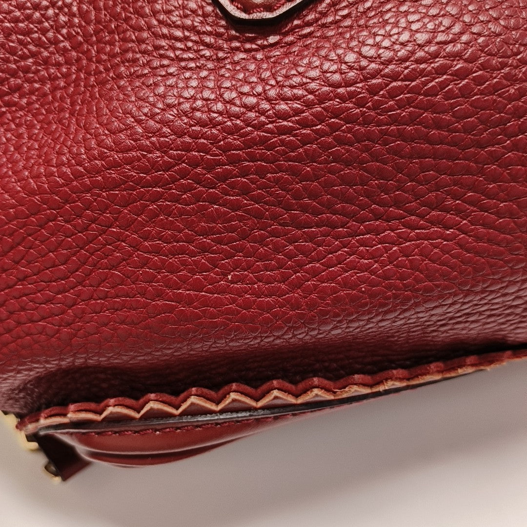 Leather Shoulder Bag Red