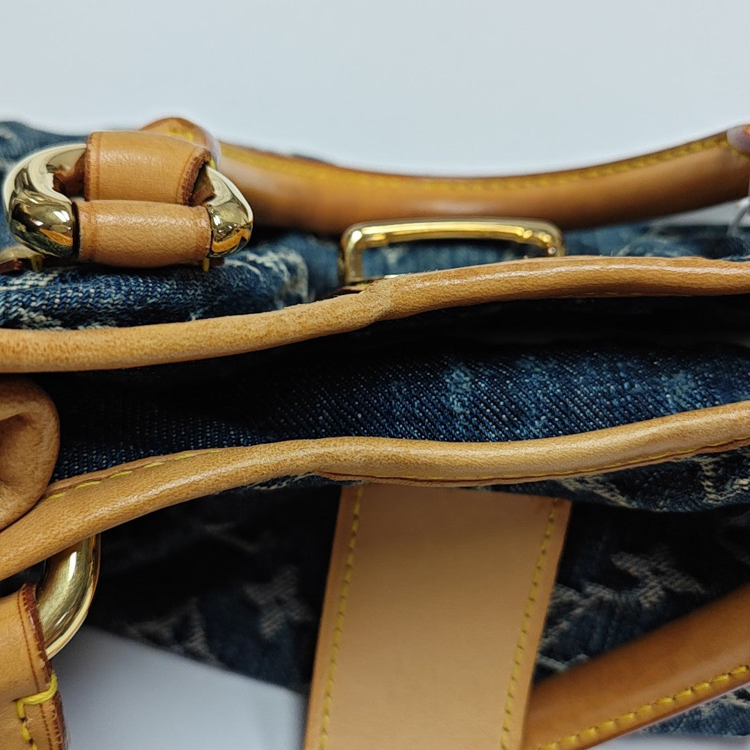 PLEATY Monogram Denim Blue