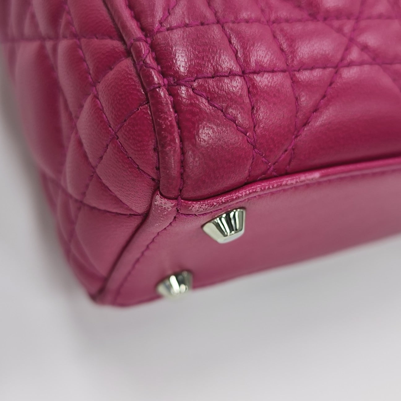 Lady Dior Mini Cannage Lambskin Red