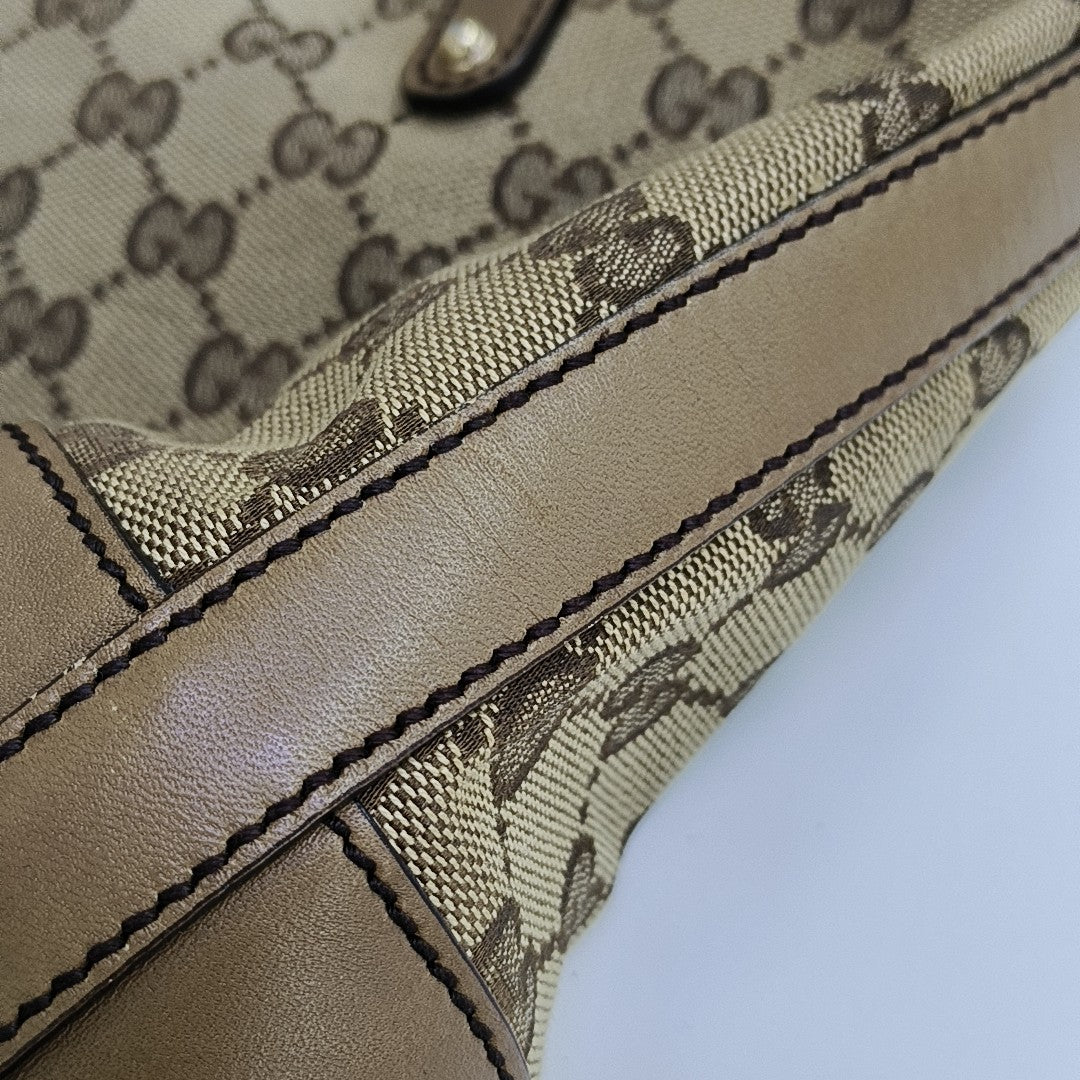 Monogram Canvas Shoulder Bag Brown