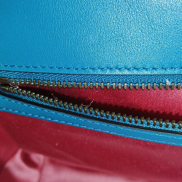 GG Marmont Medium Quilted Velvet Blue