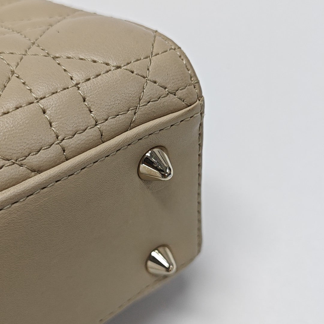 Lady Dior Small Cannage Lambskin Beige