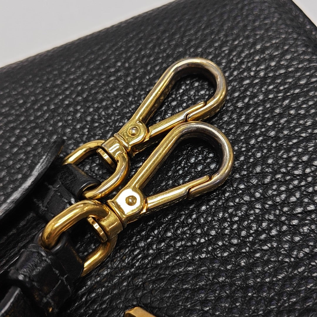 Calfskin Shoulder Bag Black