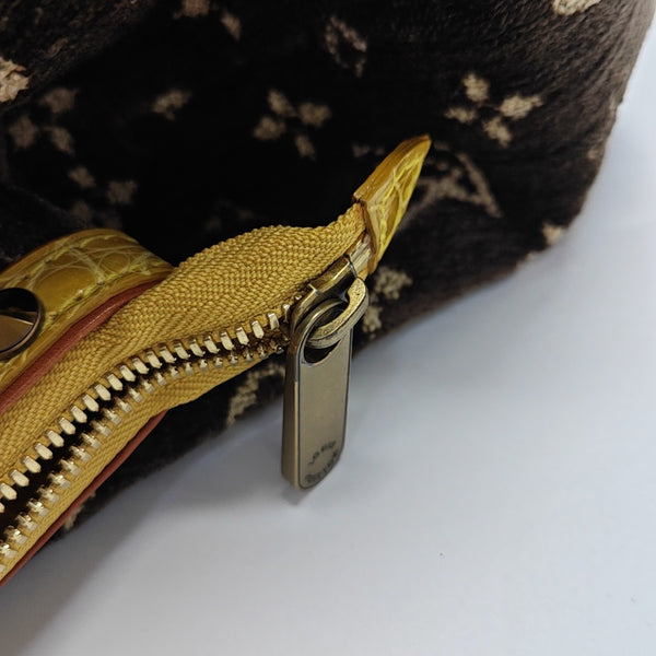 Monogram Crocodile Top Handle Bag GM Brown