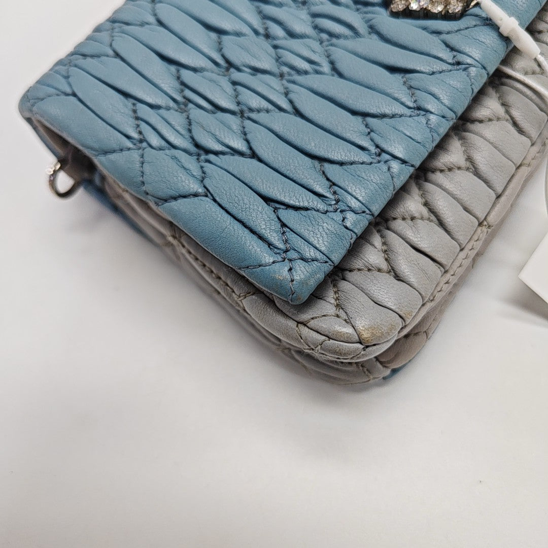 Crystal Quilted Lambskin Blue