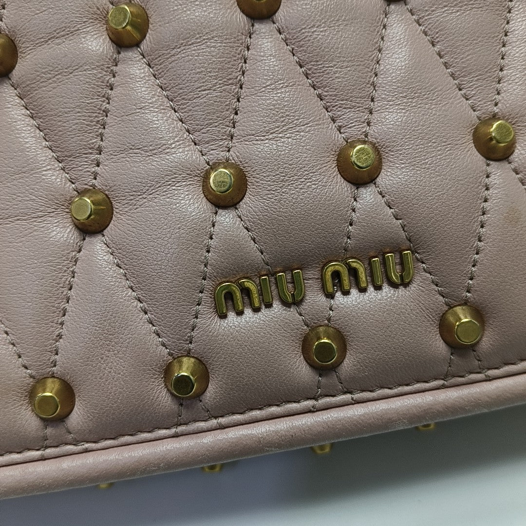 Quilted Leather Shoulder Bag Pink