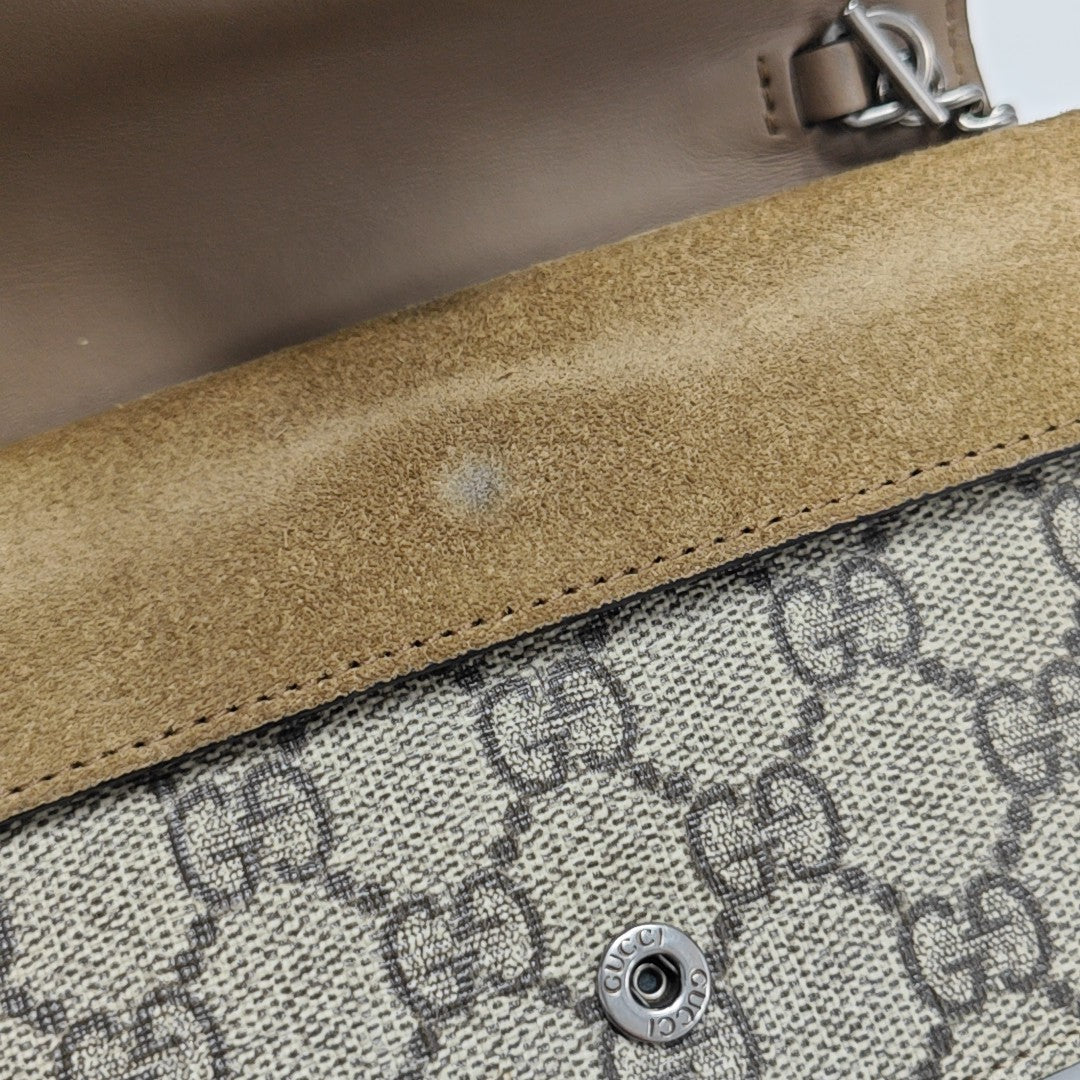 Dionysus Super Mini Monogram Coated Canvas Beige