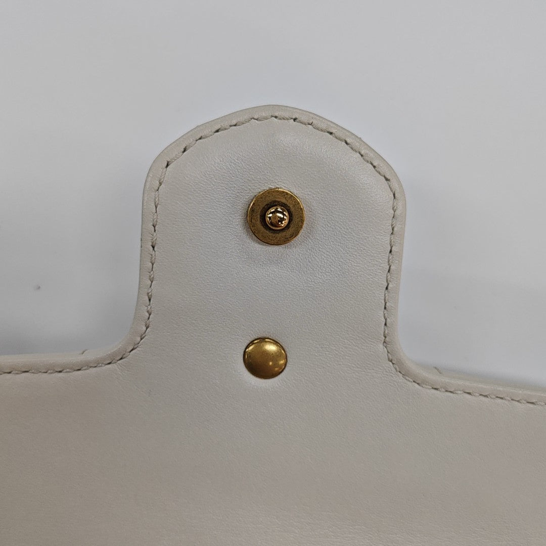 GG Marmont Mini Quilted Calfskin White