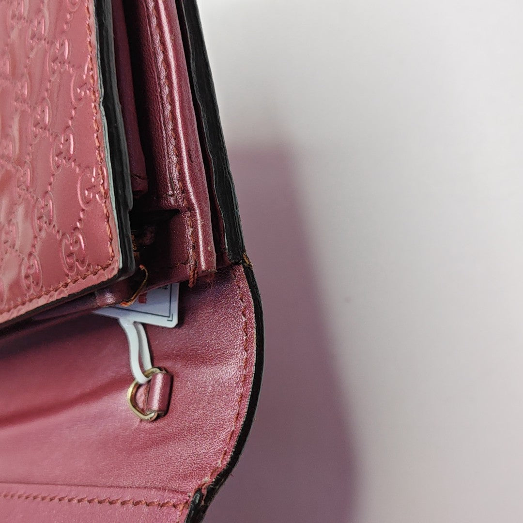 Monogram Patent Leather Wallet Pink