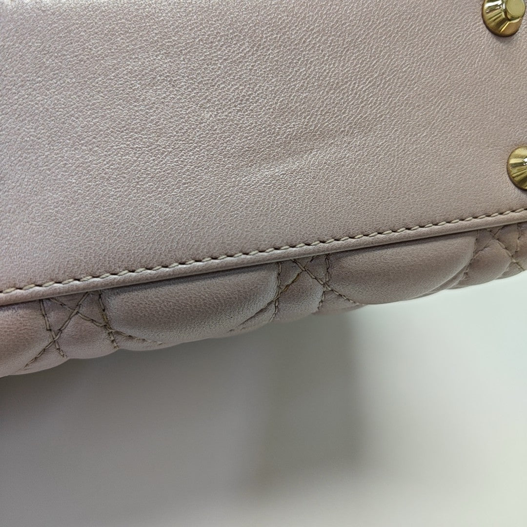 Lady Dior Mini Cannage Lambskin Pink