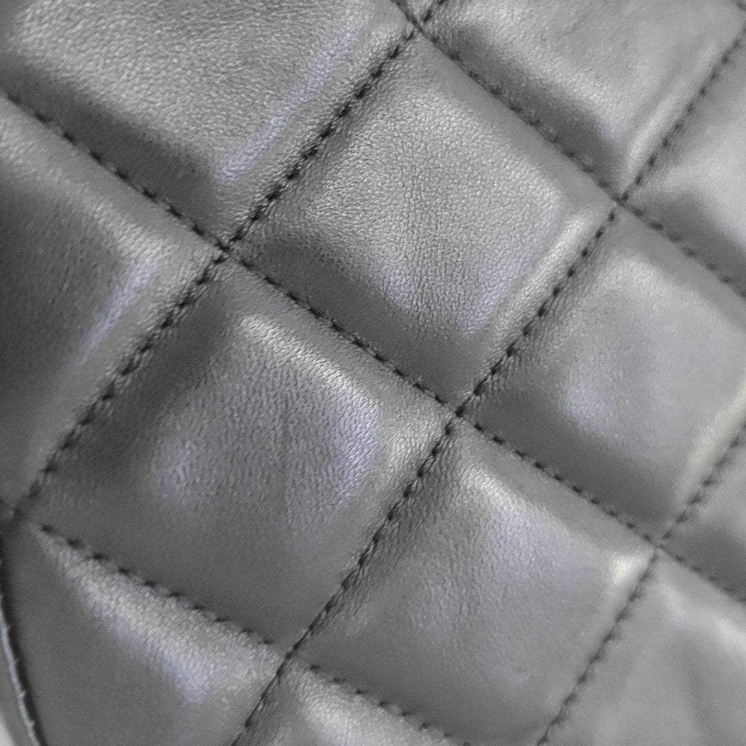 Quilted Lambskin Shoulder Bag Black