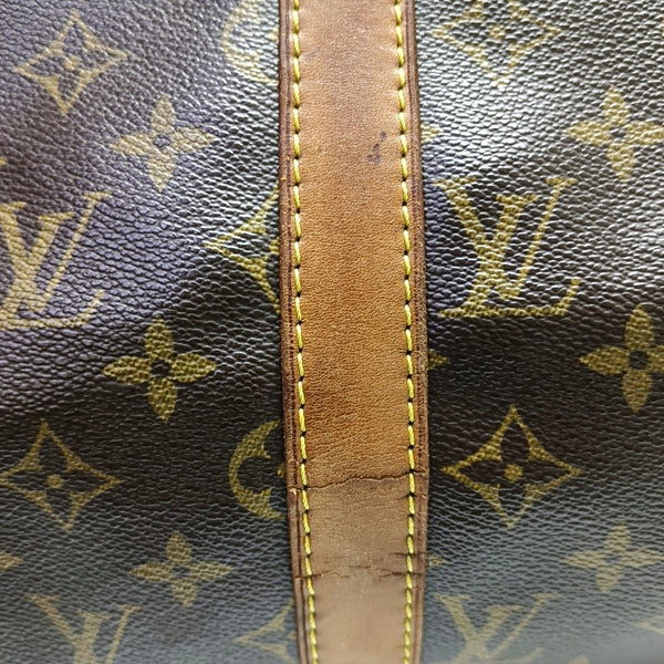 KEEPALL 50 Monogram Coated Canvas Brown