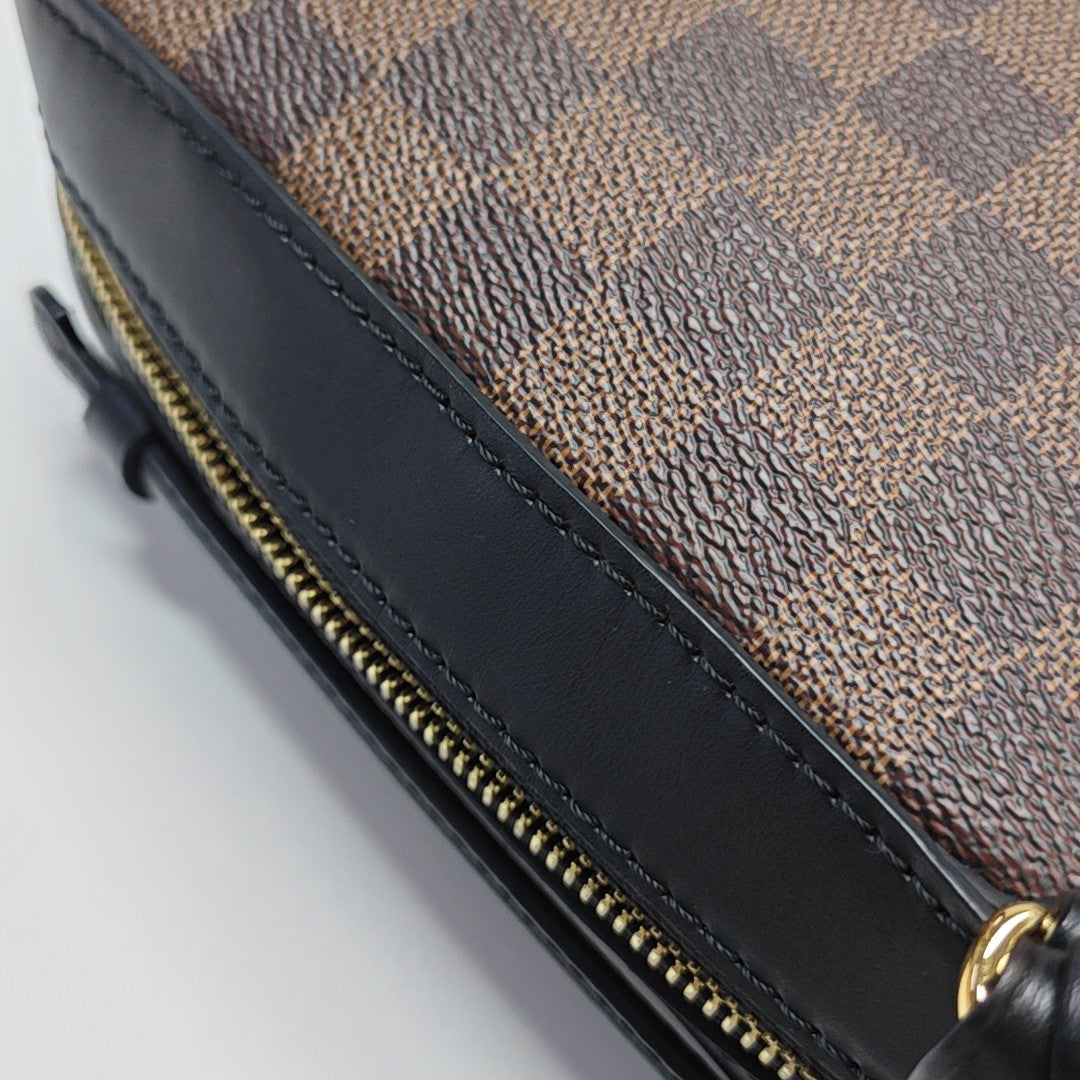 SANTA MONICA Damier Ebene Coated Canvas Brown
