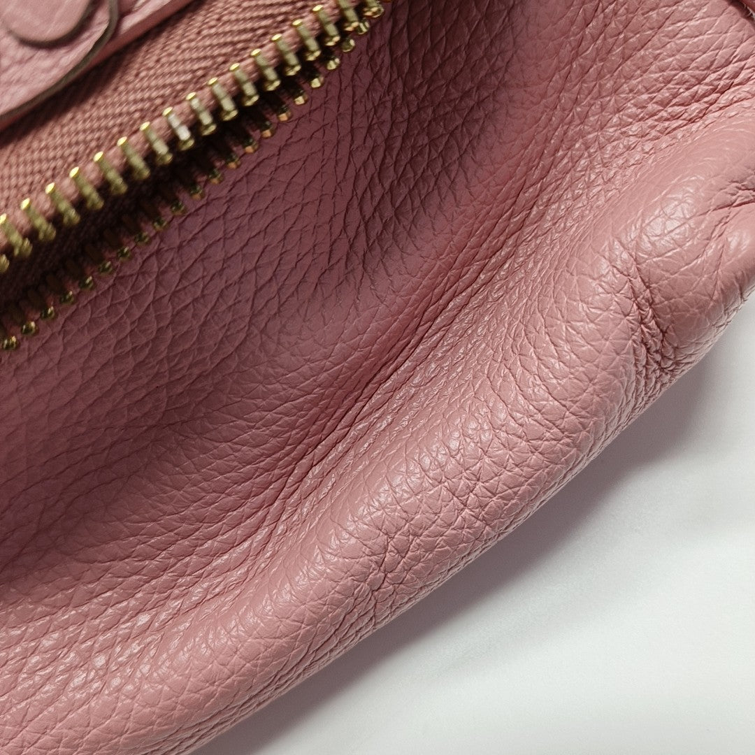 Leather Tote Bag Pink