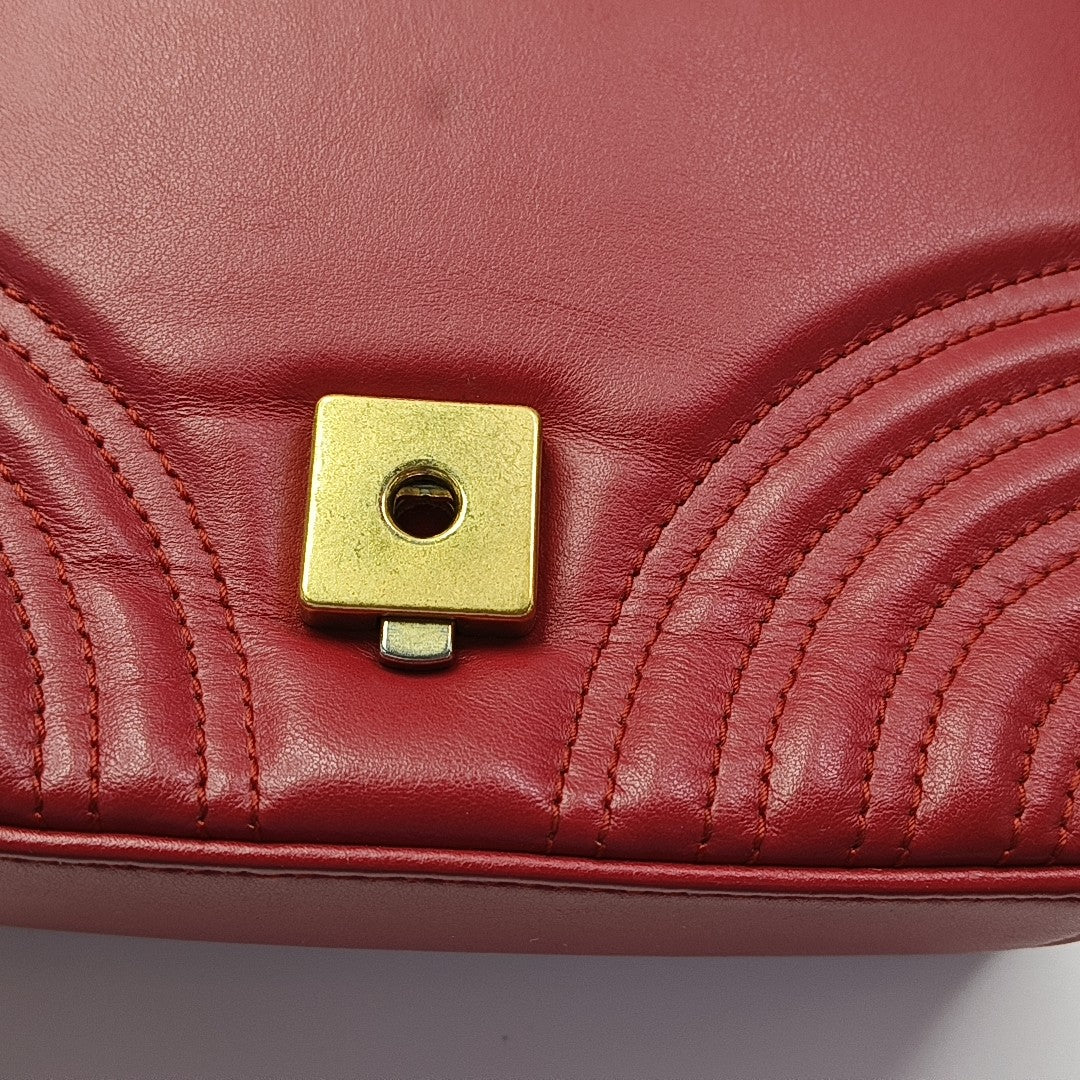 GG Marmont Mini Quilted Calfskin Red