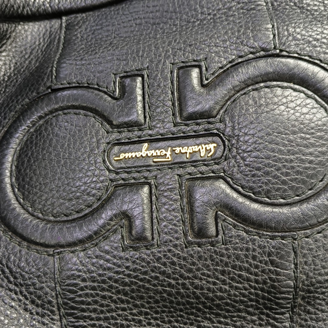 Gancini Quilted Calfskin Black