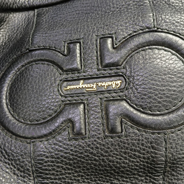 Gancini Quilted Calfskin Black