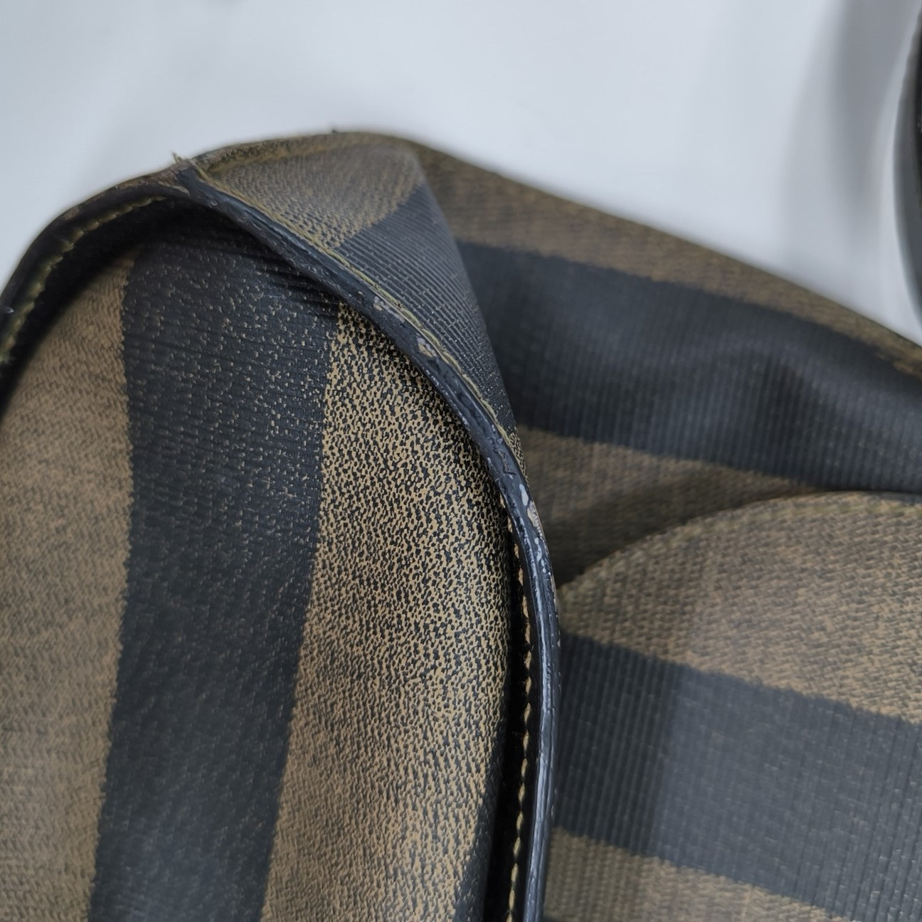Coated Canvas Shoulder Bag Brown