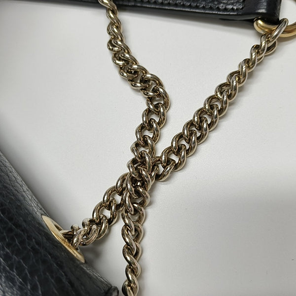 Interlocking G Small Calfskin Black