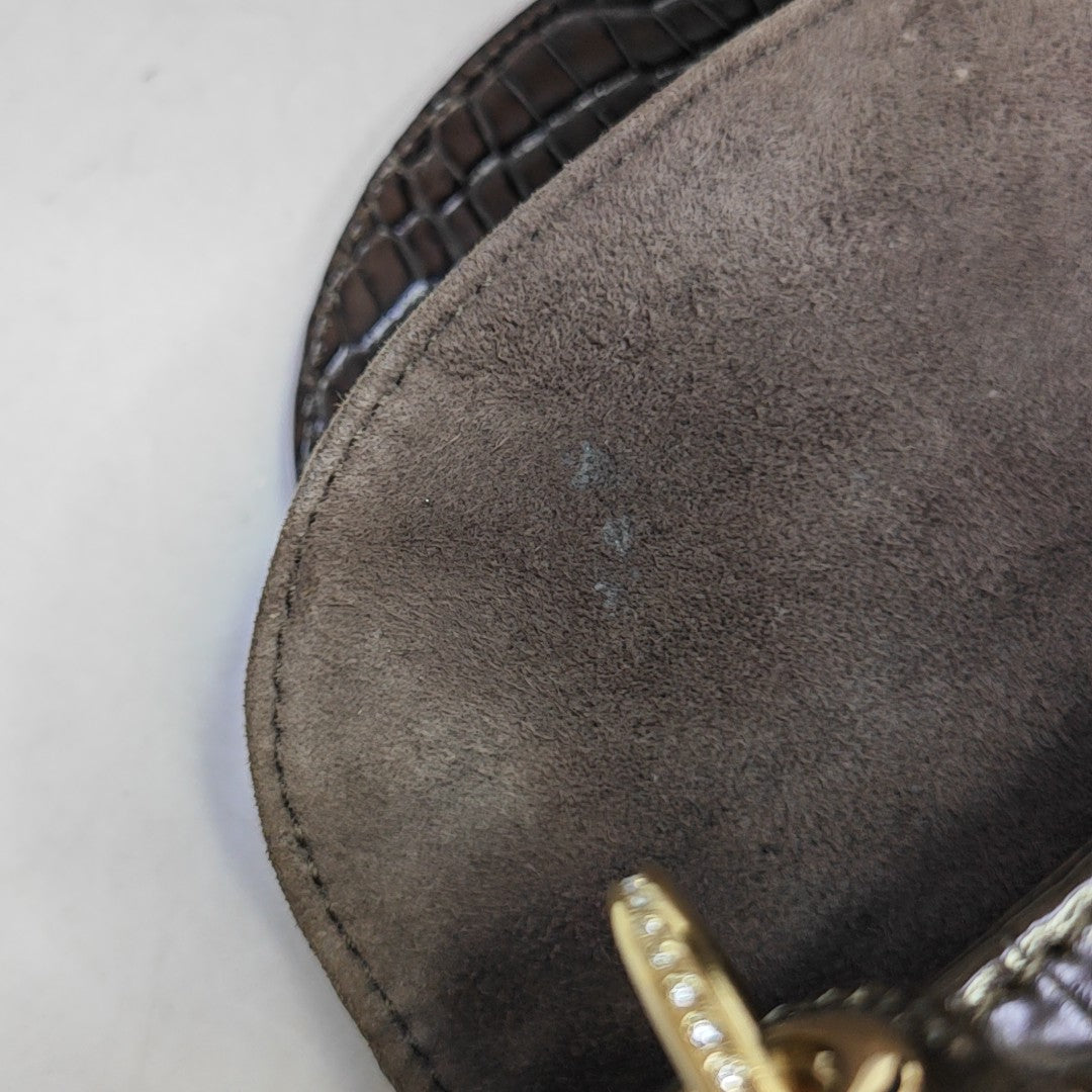Lady Dior Mini Crocodile Brown
