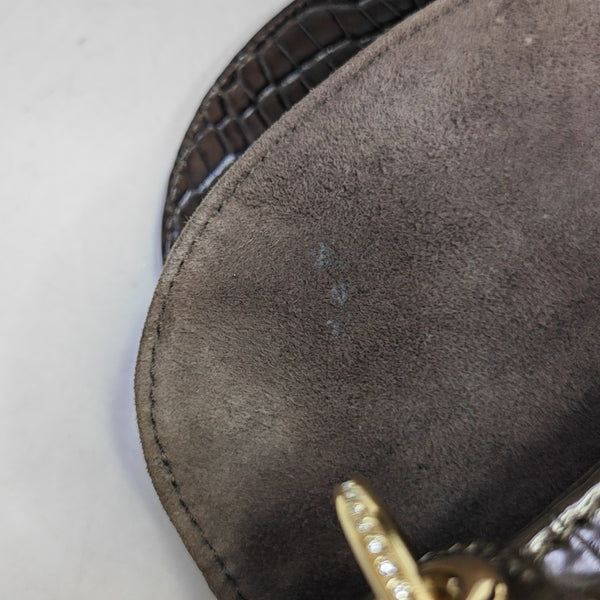 Lady Dior Mini Crocodile Brown