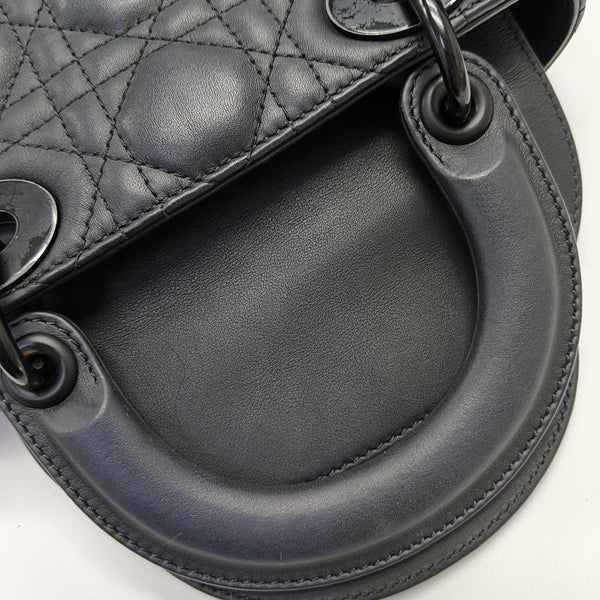 Lady Dior Mini Cannage Calfskin Black