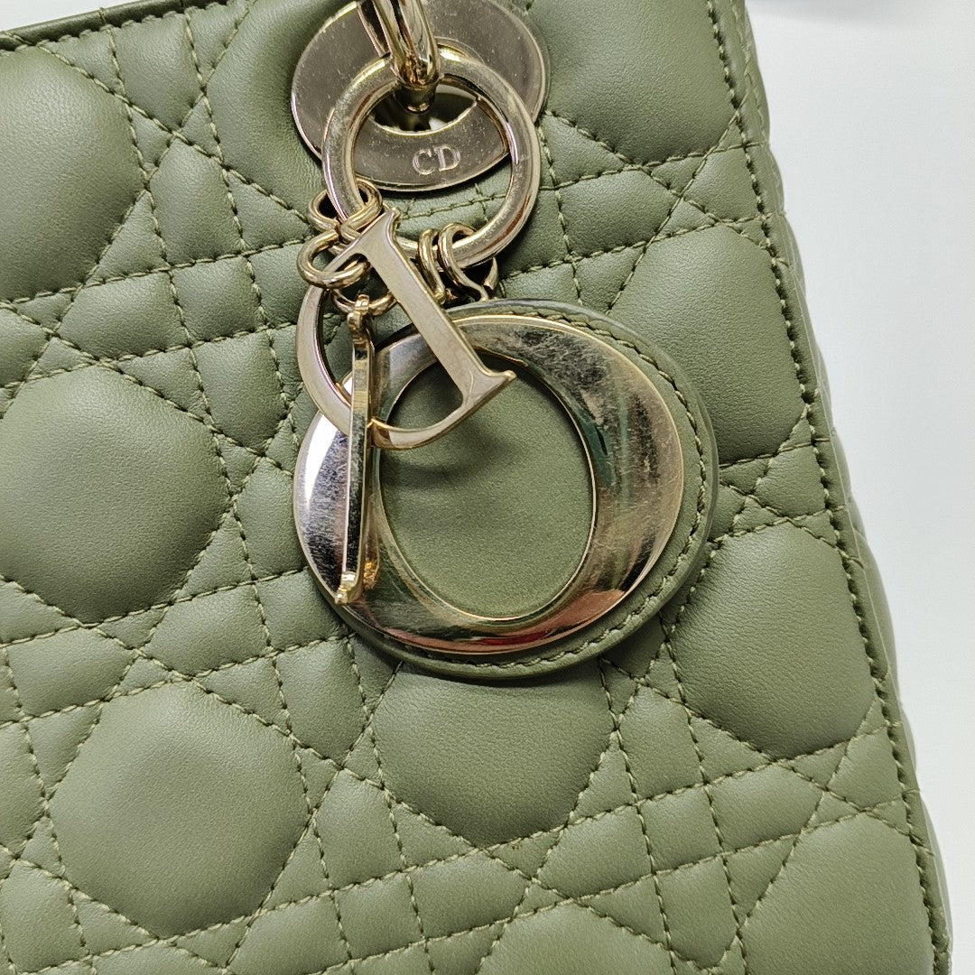 Lady Dior Small Cannage Lambskin Green