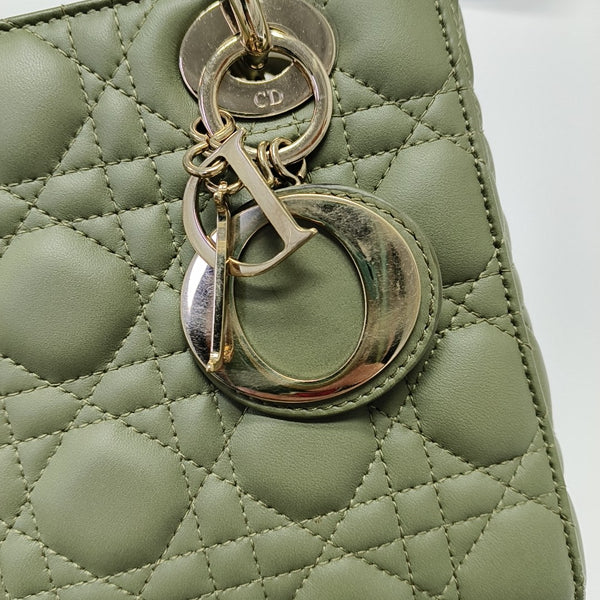 Lady Dior Small Cannage Lambskin Green