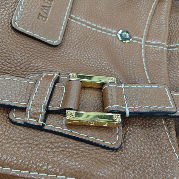 Calfskin Top Handle Bag Brown