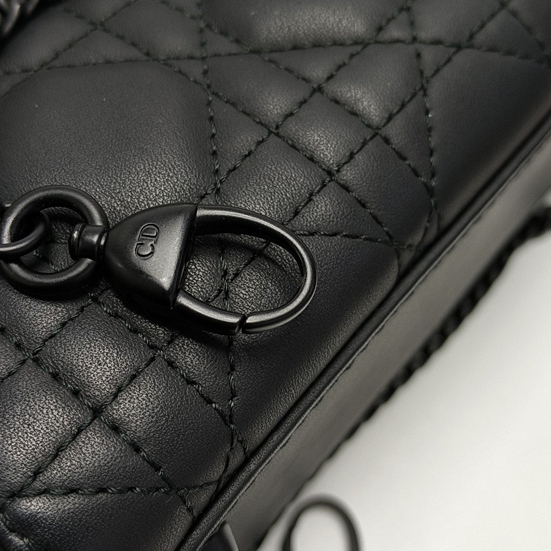 Lady Dior Mini Cannage Calfskin Black