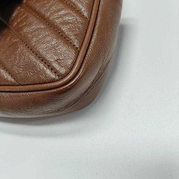GG Marmont Mini Quilted Calfskin Brown