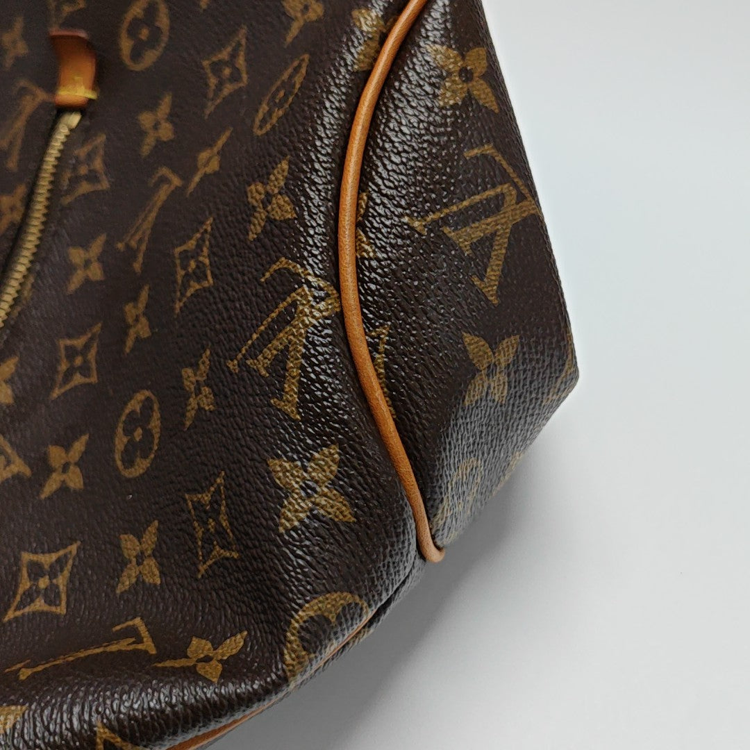 Monogram Coated Canvas Tote Bag Brown