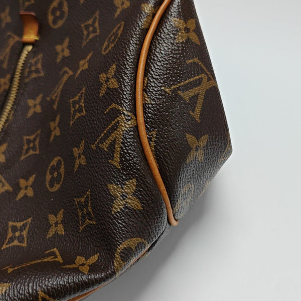 Monogram Coated Canvas Tote Bag Brown
