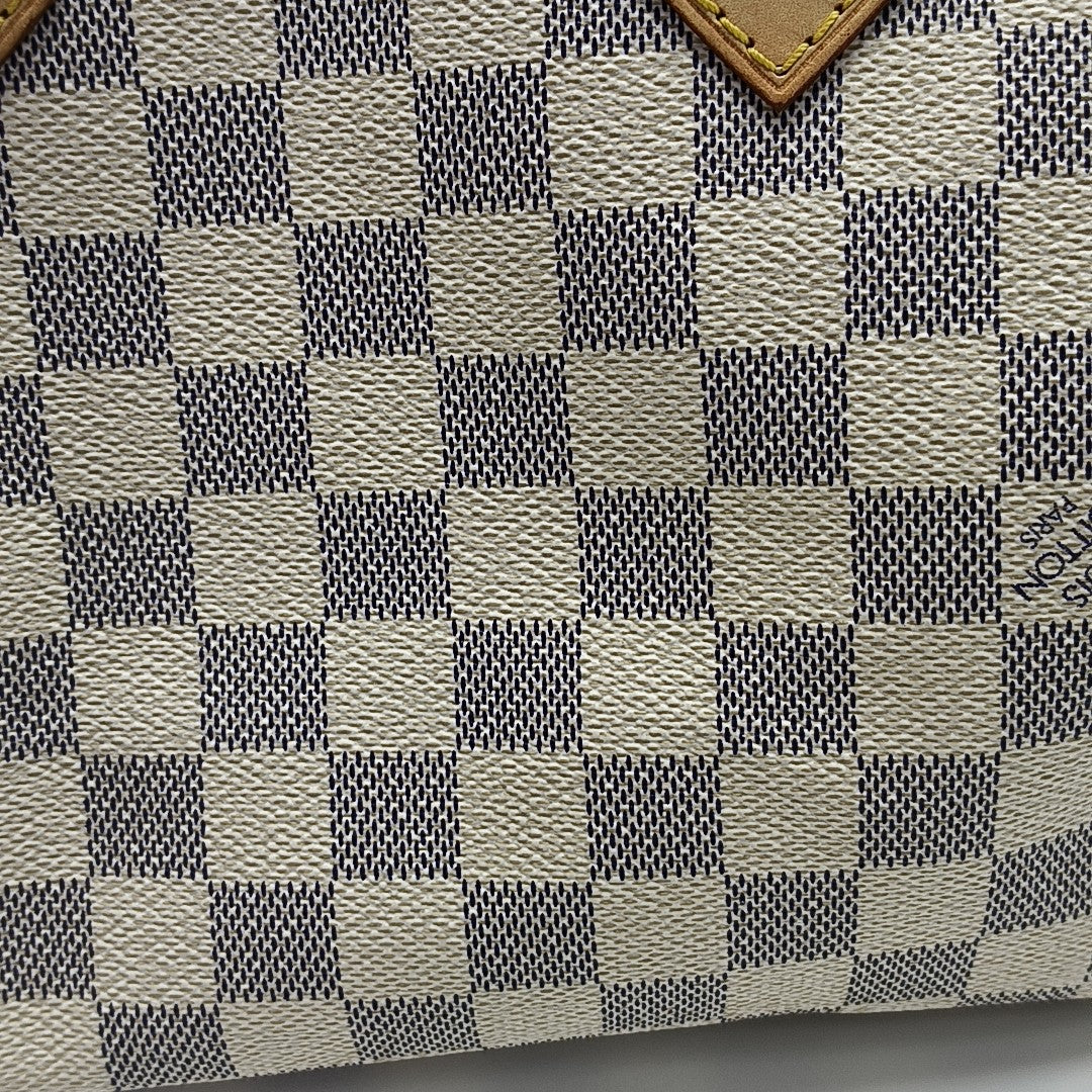 SPEEDY 25 Damier Azur Coated Canvas White