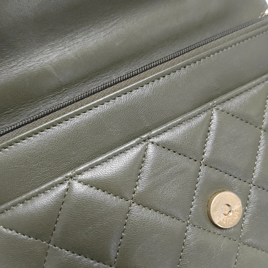 WOC Quilted Lambskin Green