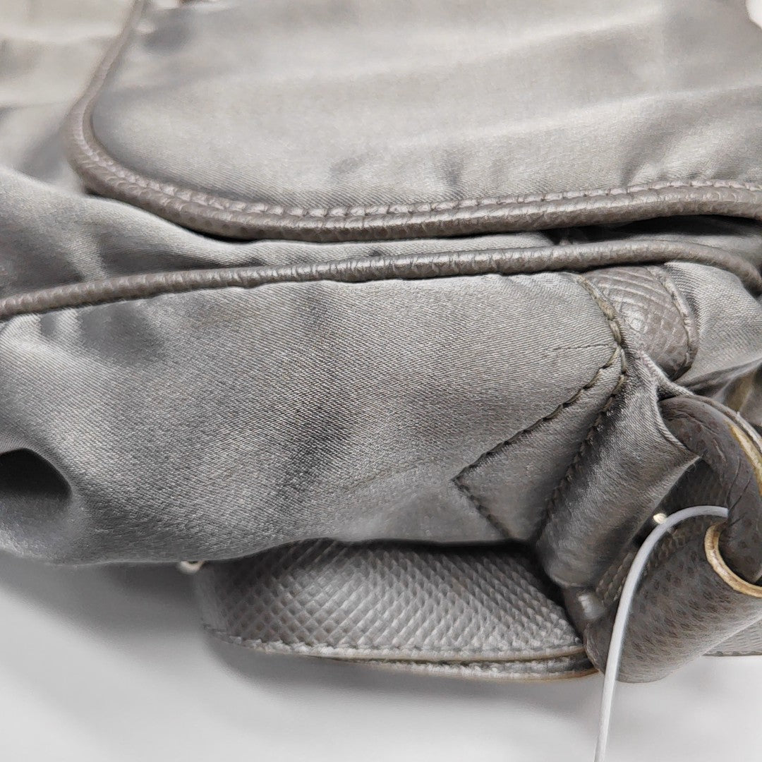 Nylon Shoulder Bag Silver