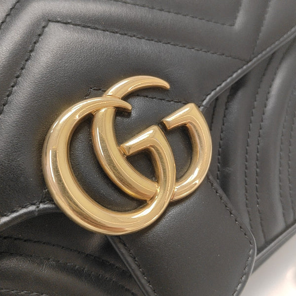 GG Marmont Small Quilted Calfskin Black