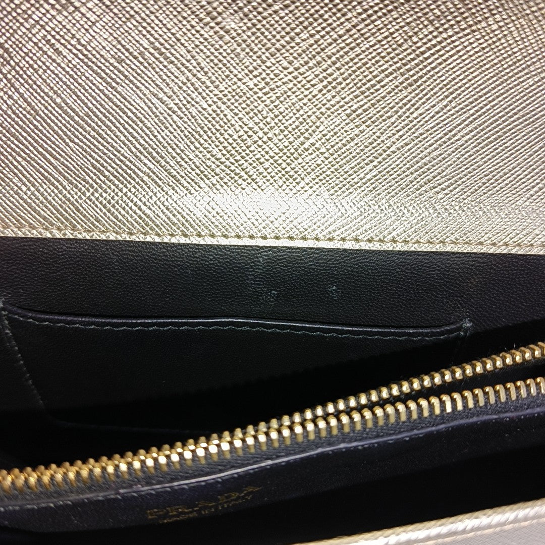 Saffiano Calfskin Shoulder Bag Gold