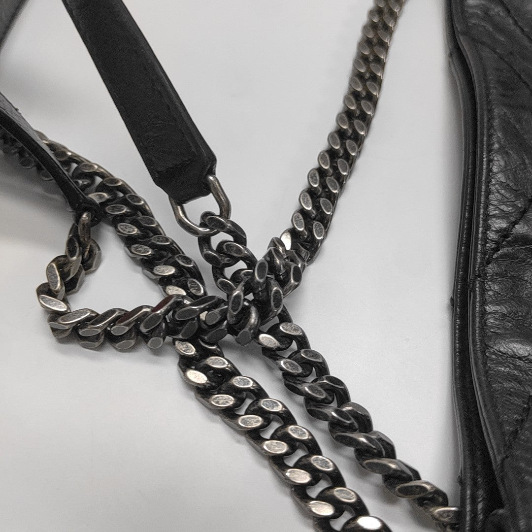 NIKI Medium Chevron Calfskin Black
