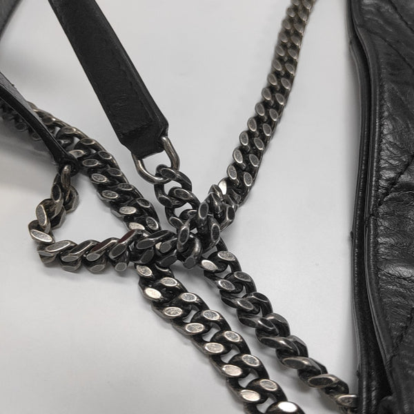 NIKI Medium Chevron Calfskin Black