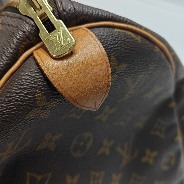 KEEPALL 45 Monogram Coated Canvas Brown