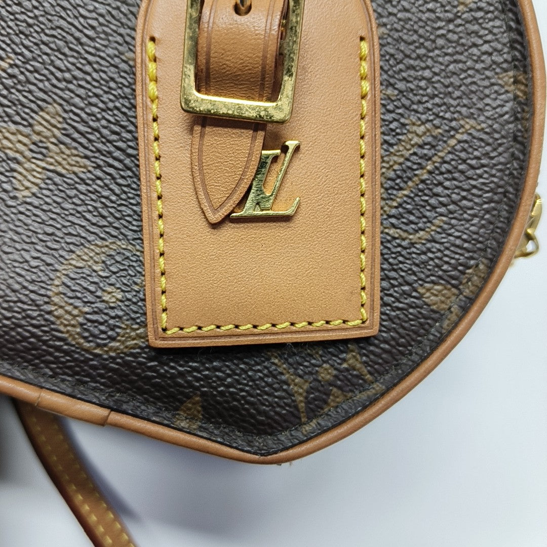 BOITE CHAPEAU Mini Monogram Coated Canvas Brown