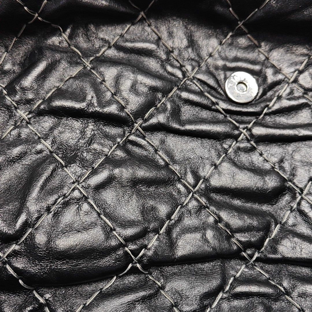 Quilted Calfskin Shoulder Bag Black