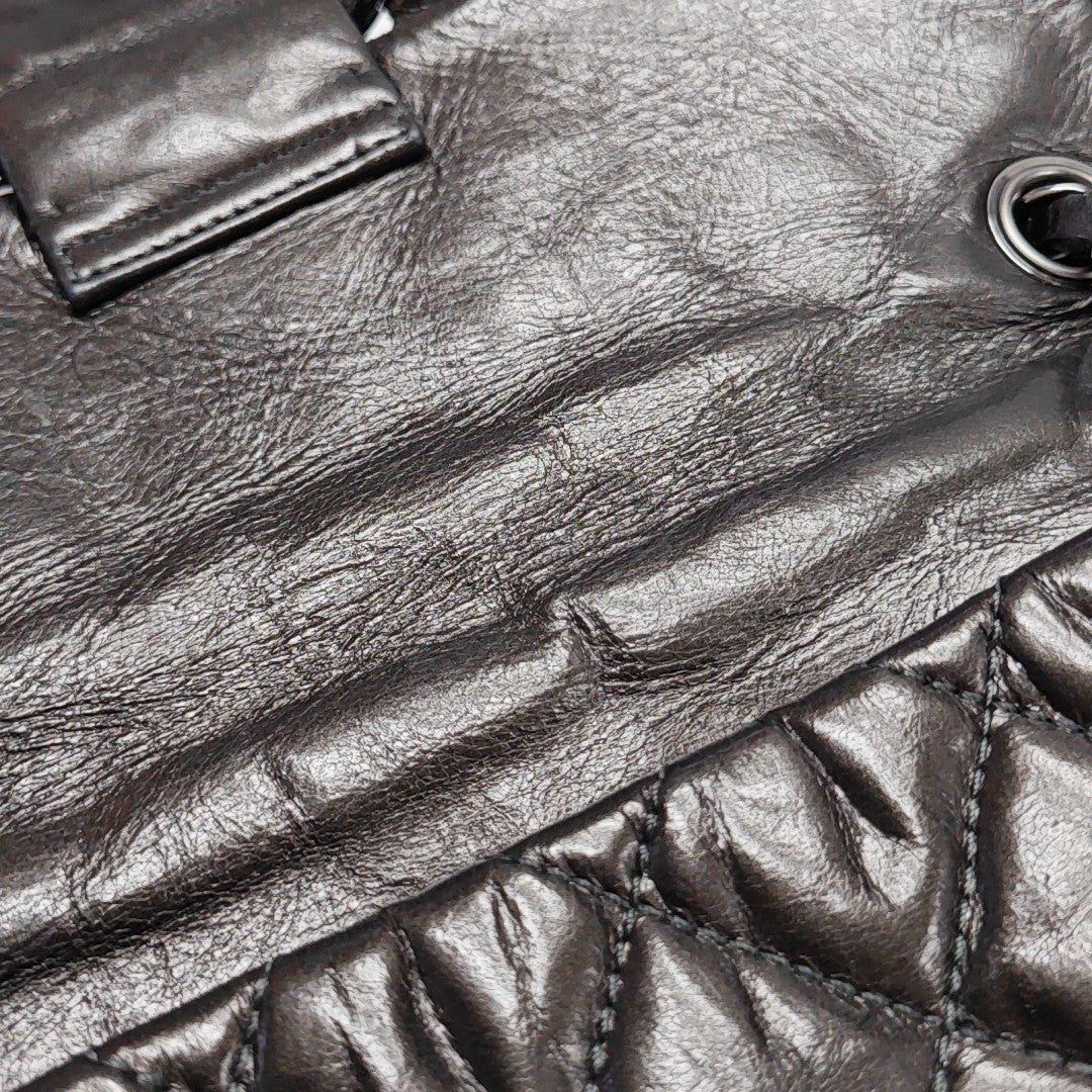 Quilted Calfskin Shoulder Bag Gray